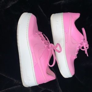 BUBBLE GUM PINK NIKE AIR FORCE ONES